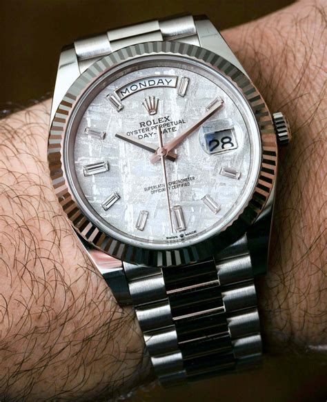 meteroite rolex|Rolex meteorite dial day date.